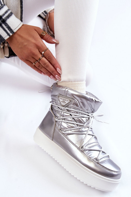 botas de neve com atacadores em prata Carrios botas de neve com atacadores em prata Carrios