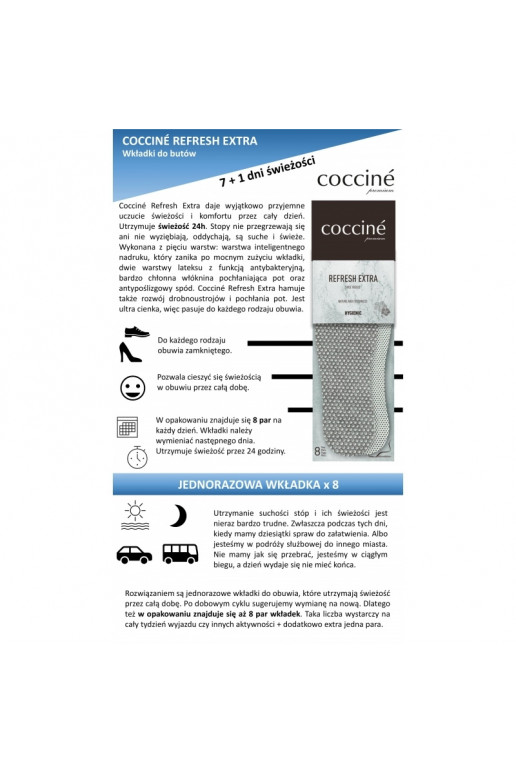 Palmilhas Coccine Refresh Extra 8 pares