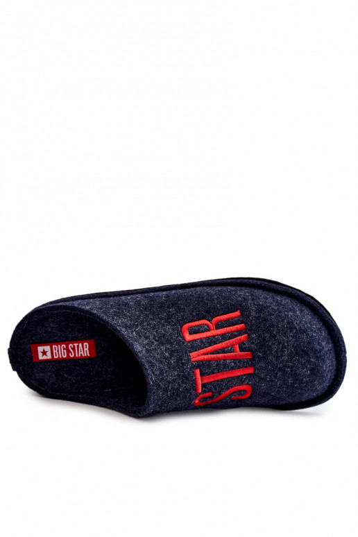 Chinelos masculinos clássicos Big Star KK176002 azul escuro Chinelos masculinos clássicos Big Star KK176002 azul escuro