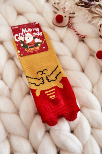 Meias infantis de Natal Cosas vermelho-amarelo