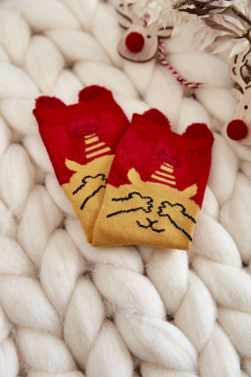 Meias infantis de Natal Cosas vermelho-amarelo 2