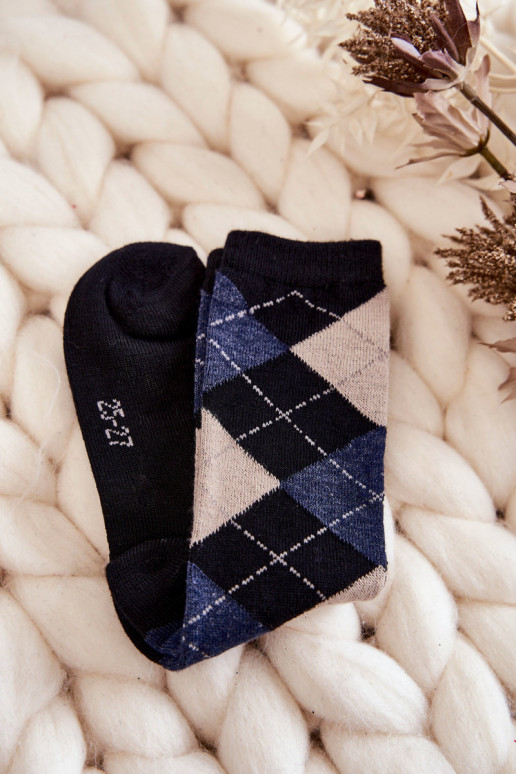 Meias compridas com padrão xadrez 5 unid. Cores diferentes Meias compridas com padrão xadrez 5 unid. Cores diferentes