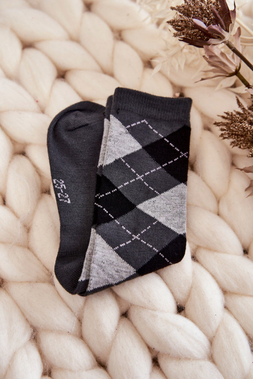 Meias compridas com padrão xadrez 5 unid. Cores diferentes Meias compridas com padrão xadrez 5 unid. Cores diferentes