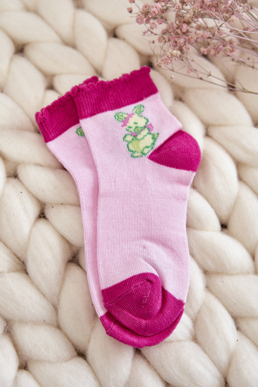 Meias exclusivas com coelhinhos 5 unid. Cores diferentes
