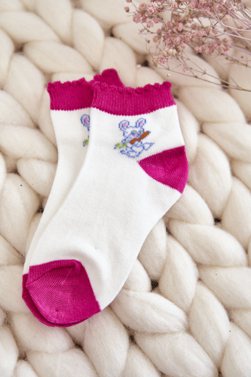 Meias exclusivas com coelhinhos 5 unid. Cores diferentes