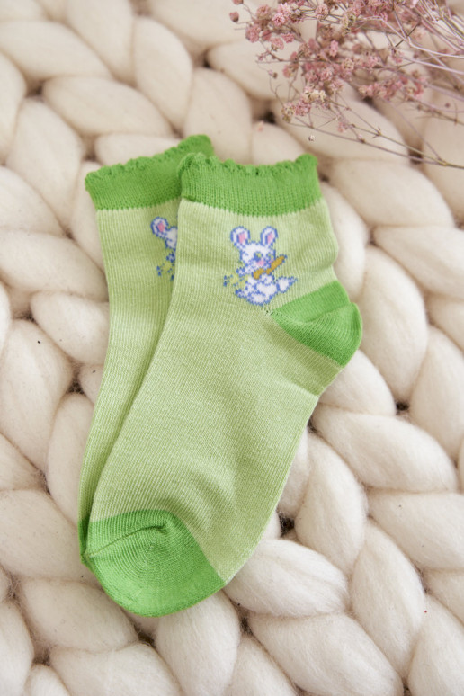 Meias exclusivas com coelhinhos 5 unid. Cores diferentes