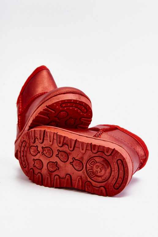 Botas de neve infantis quentes na cor vermelha Scooby Botas de neve infantis quentes na cor vermelha Scooby