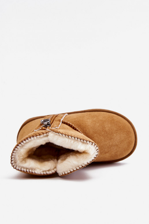 Botas de neve infantis de cor marrom Catellie, aquecidas com modelo resistente Botas de neve infantis de cor marrom Catellie, aquecidas com modelo resistente