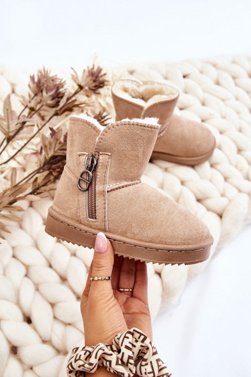 Botas de neve infantis de modelo resistente, aquecidas, bege Catellie Botas de neve infantis de modelo resistente, aquecidas, bege Catellie