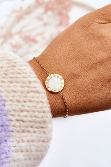 Pulseira na cor ouro rosa branco