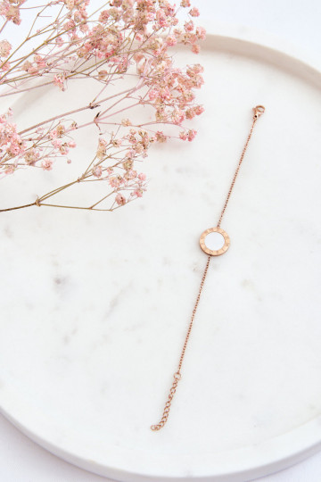 Pulseira na cor ouro rosa branco 2