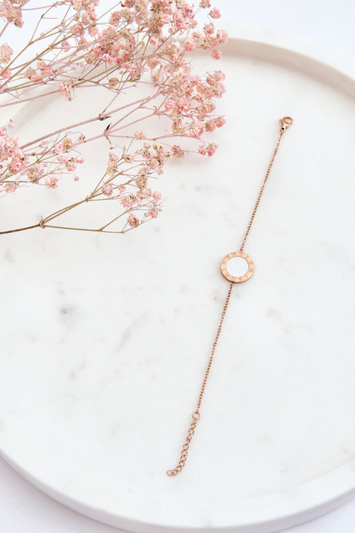 Pulseira na cor ouro rosa branco