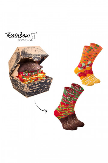 Meias coloridas em caixa Burger Vege 2 pares 2