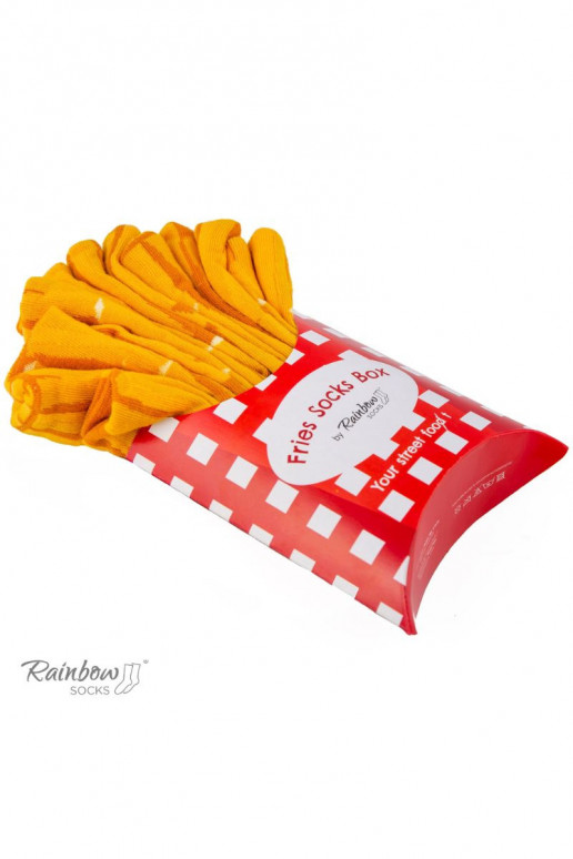 2 pares de meias coloridas em uma caixa
