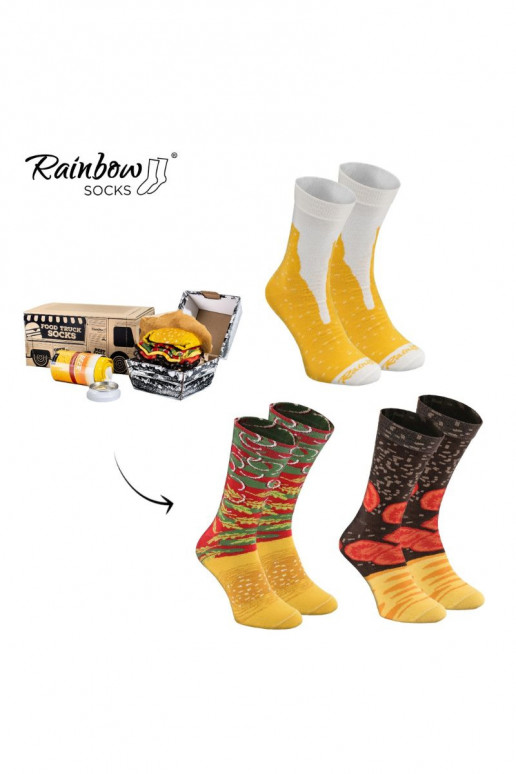 Conjunto de meias Food Truck Meias Caixa 3 pares