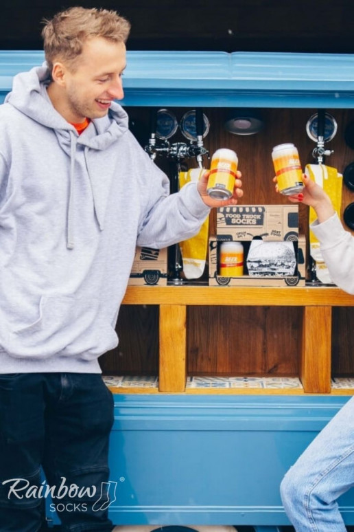 Conjunto de meias Food Truck Meias Caixa 3 pares