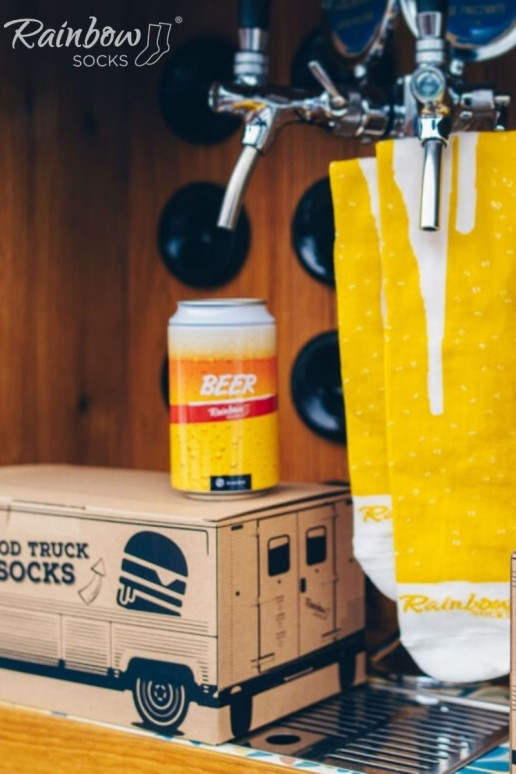 Conjunto de meias Food Truck Meias Caixa 3 pares