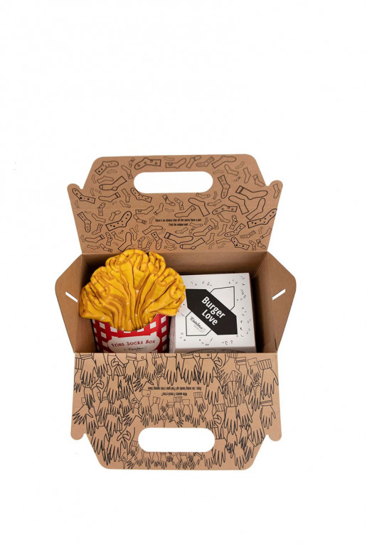 4 pares de meias coloridas em uma caixa