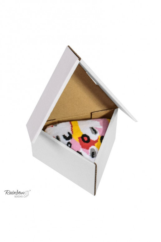 Meias coloridas em caixa 1 par Pizza