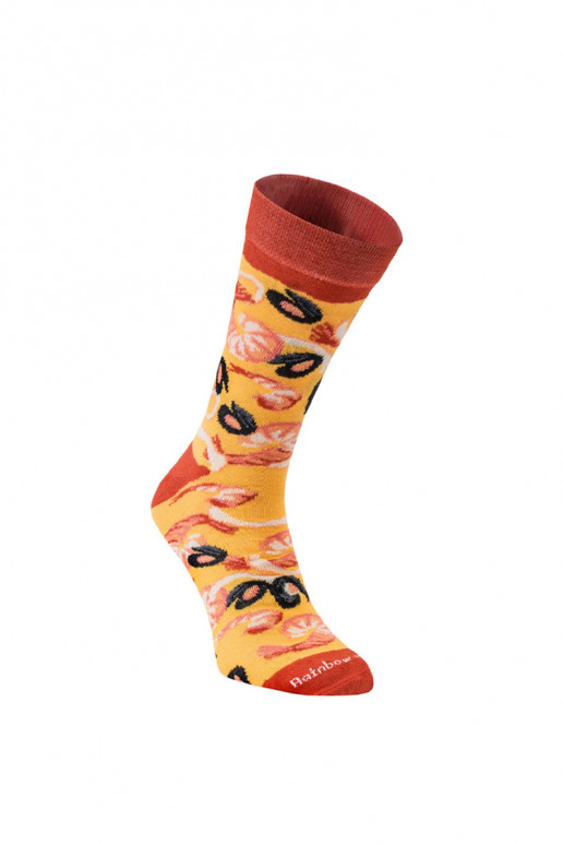 Meias coloridas em caixa Pizza 4 pares