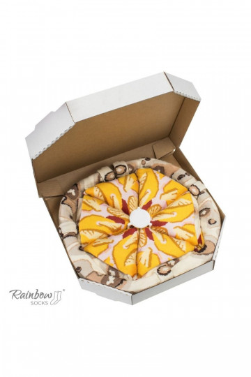 Meias coloridas em caixa Pizza 4 pares