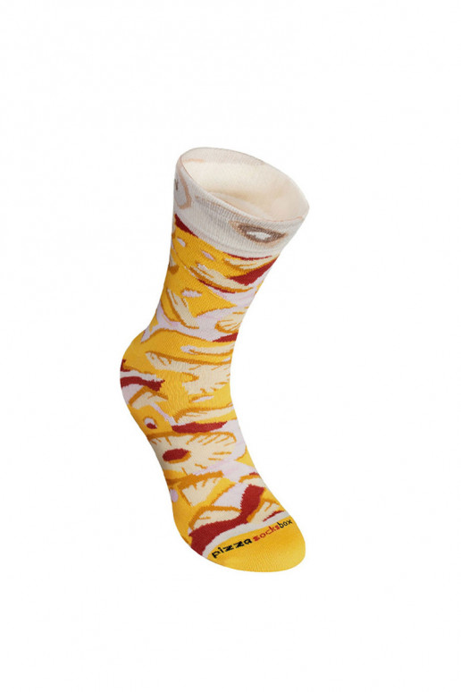 Meias coloridas em caixa Pizza 4 pares