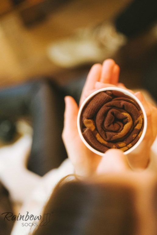 Meias coloridas em caixa Americano 1 par