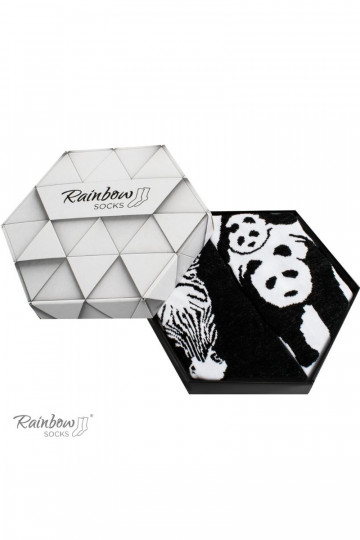 Meias coloridas em caixa preta e branca 2 pares