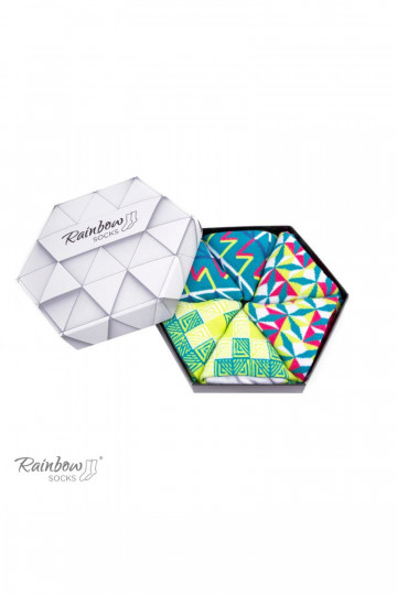 Meias coloridas com motivos geométricos 3 pares