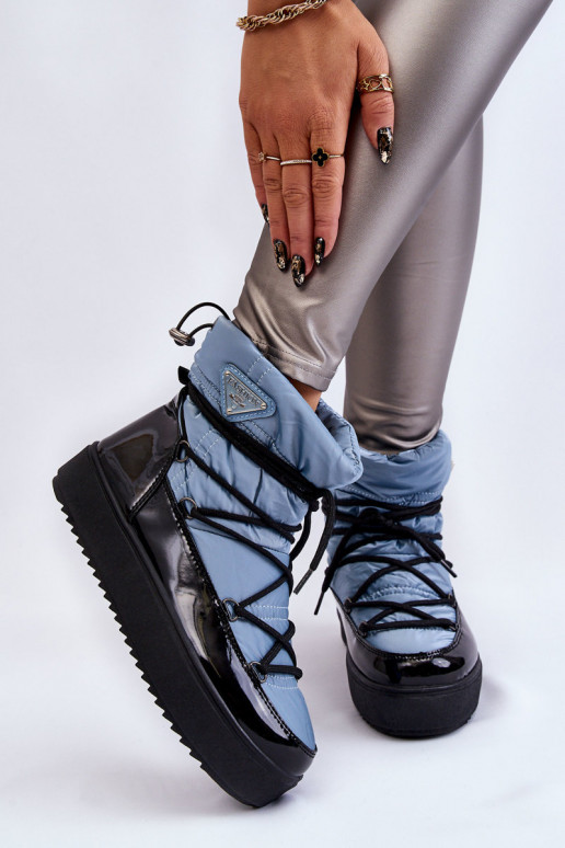 botas de neve com atacadores na cor azul Carrios botas de neve com atacadores na cor azul Carrios