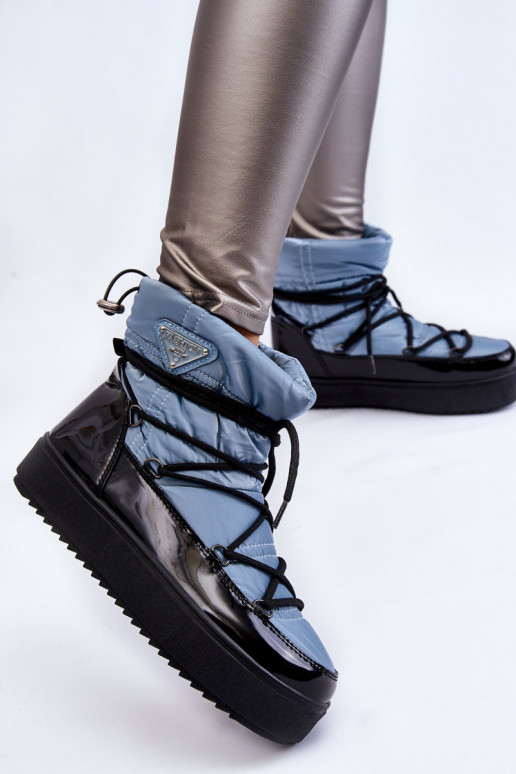 botas de neve com atacadores na cor azul Carrios botas de neve com atacadores na cor azul Carrios