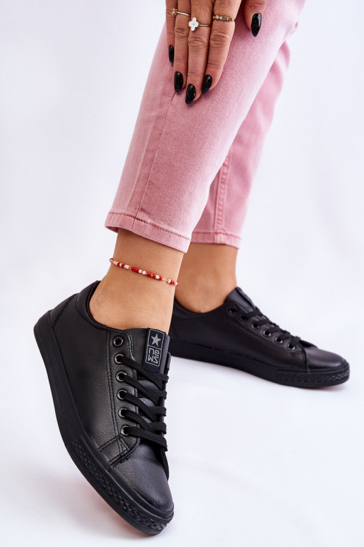 com alças Sapatos casuais modelo clássico na cor preta Misima