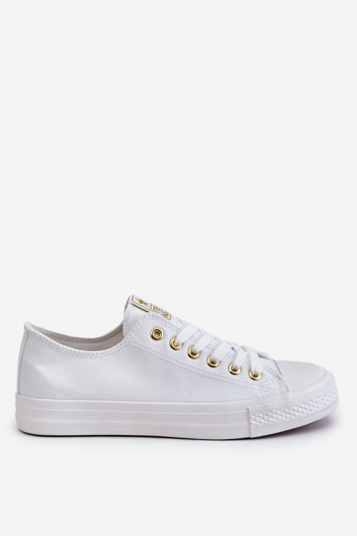 Sapatos de lazer modelo clássico cor branco-ouro Ecoma