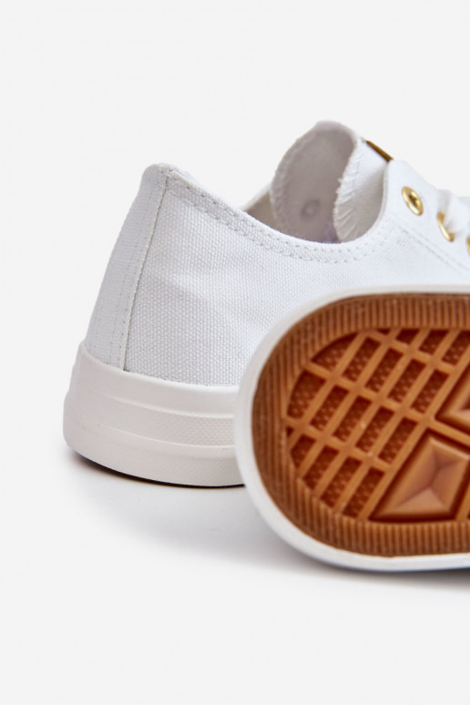 Sapatos de lazer modelo clássico cor branco-ouro Ecoma