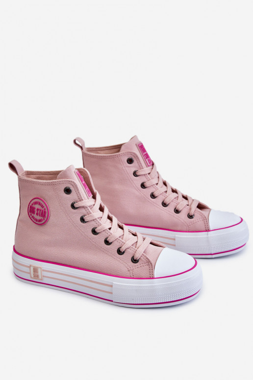 sapatos casuais com plataforma Big Star LL274186 rosa sapatos casuais com plataforma Big Star LL274186 rosa