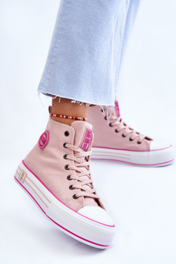 sapatos casuais com plataforma Big Star LL274186 rosa 2