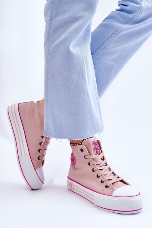 sapatos casuais com plataforma Big Star LL274186 rosa sapatos casuais com plataforma Big Star LL274186 rosa