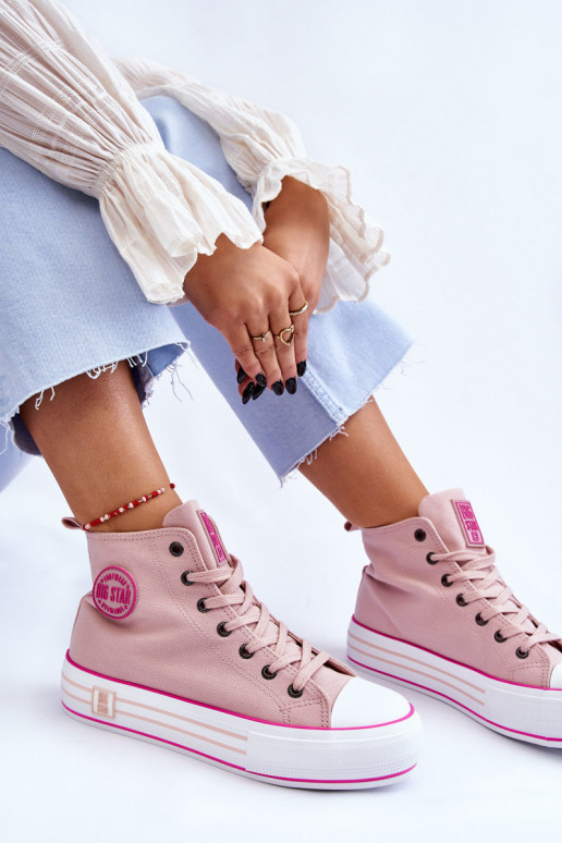 sapatos casuais com plataforma Big Star LL274186 rosa sapatos casuais com plataforma Big Star LL274186 rosa
