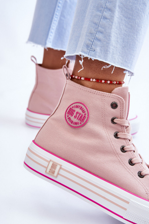 sapatos casuais com plataforma Big Star LL274186 rosa sapatos casuais com plataforma Big Star LL274186 rosa