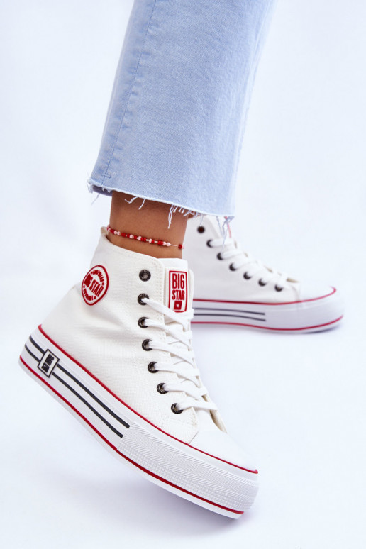 sapatos casuais com plataforma Big Star LL274185 cor branca