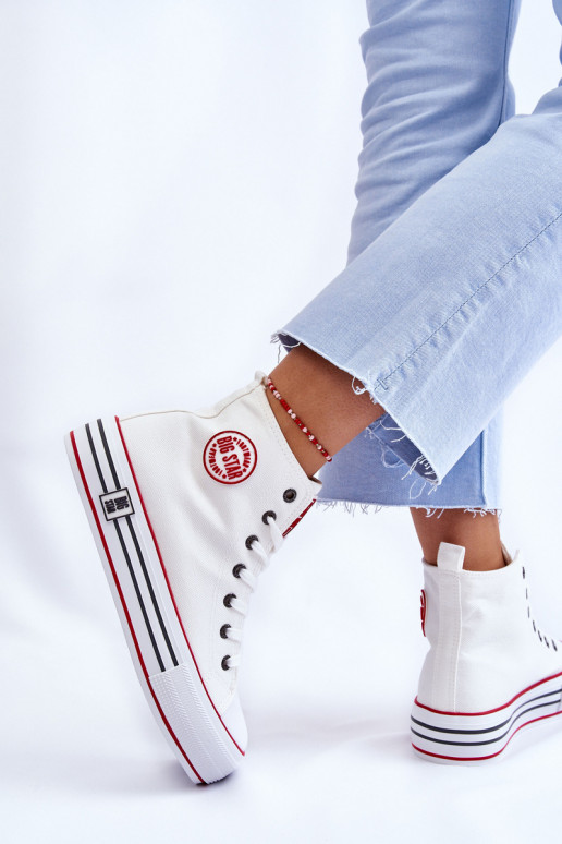 sapatos casuais com plataforma Big Star LL274185 cor branca sapatos casuais com plataforma Big Star LL274185 cor branca