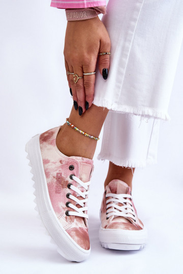 tênis de sola plana Big Star LL274044 cor rosa-bege 2