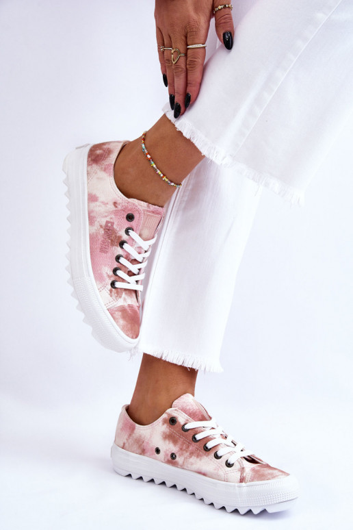 tênis de sola plana Big Star LL274044 cor rosa-bege tênis de sola plana Big Star LL274044 cor rosa-bege