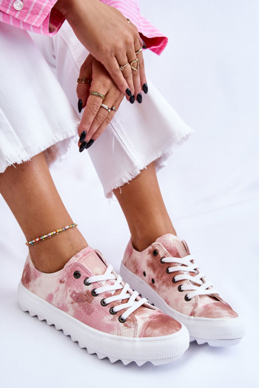 tênis de sola plana Big Star LL274044 cor rosa-bege tênis de sola plana Big Star LL274044 cor rosa-bege