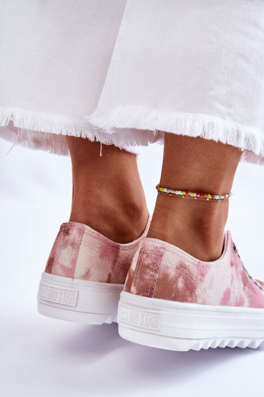 tênis de sola plana Big Star LL274044 cor rosa-bege tênis de sola plana Big Star LL274044 cor rosa-bege