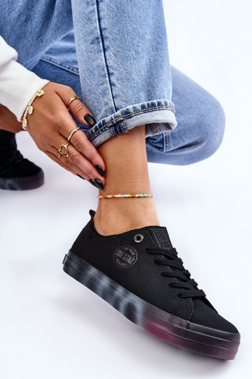 Sapatos femininos com plataforma colorida Big Star LL274239 preto Sapatos femininos com plataforma colorida Big Star LL274239 preto