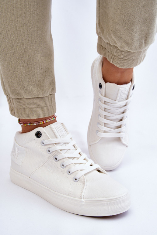 Sapatos de lazer modelo clássico com sola Big Star LL274002 cor branca Sapatos de lazer modelo clássico com sola Big Star LL274002 cor branca