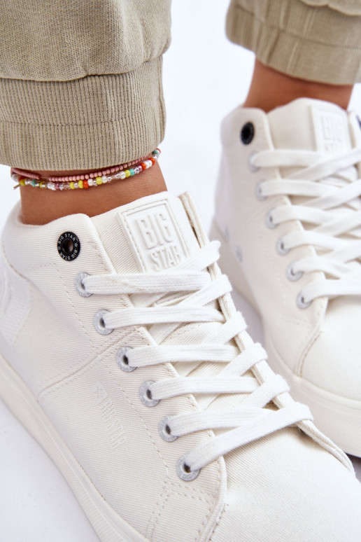 Sapatos de lazer modelo clássico com sola Big Star LL274002 cor branca Sapatos de lazer modelo clássico com sola Big Star LL274002 cor branca