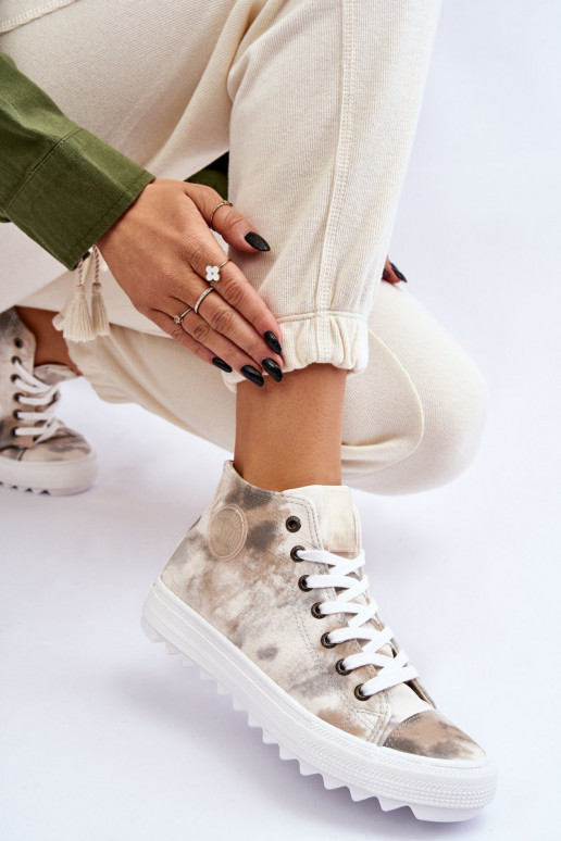 Sapatos de lazer Big Star LL274047 cor branco-verde Sapatos de lazer Big Star LL274047 cor branco-verde