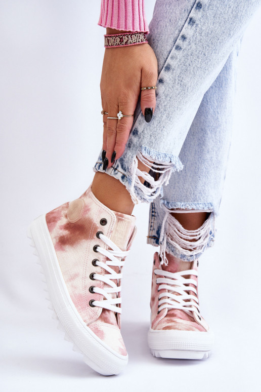 Sapatos casuais Big Star LL274048 bege-rosa Sapatos casuais Big Star LL274048 bege-rosa